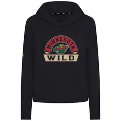 NHL Minnesota Wild Levelwear Women's Sweet Banner Arch Tri-Blend Cropped Pullover Hoodie - Black