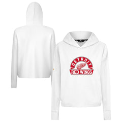 NHL Detroit Red Wings Levelwear Women's Sweet Banner Arch Tri-Blend Cropped Pullover Hoodie - White