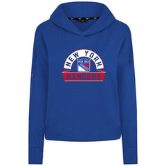 NHL New York Rangers Levelwear Women's Sweet Banner Arch Tri-Blend Cropped Pullover Hoodie - Royal