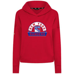 NHL New York Rangers Levelwear Women's Sweet Banner Arch Tri-Blend Cropped Pullover Hoodie - Red