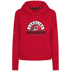 NHL Carolina Hurricanes Levelwear Women's Sweet Banner Arch Tri-Blend Cropped Pullover Hoodie - Red