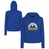 NHL Buffalo Sabres Levelwear Women's Sweet Banner Arch Tri-Blend Cropped Pullover Hoodie - Royal