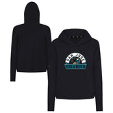 NHL San Jose Sharks Levelwear Women's Sweet Banner Arch Tri-Blend Cropped Pullover Hoodie - Black