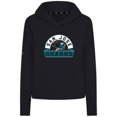 NHL San Jose Sharks Levelwear Women's Sweet Banner Arch Tri-Blend Cropped Pullover Hoodie - Black
