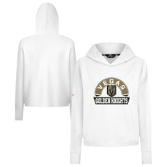 NHL Vegas Golden Knights Levelwear Women's Sweet Banner Arch Tri-Blend Cropped Pullover Hoodie - White