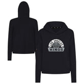 NHL Los Angeles Kings Levelwear Women's Sweet Banner Arch Tri-Blend Cropped Pullover Hoodie - Black