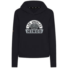 NHL Los Angeles Kings Levelwear Women's Sweet Banner Arch Tri-Blend Cropped Pullover Hoodie - Black