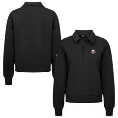 NHL New York Islanders Levelwear Women's Canmore Quarter-Zip Pullover - Black