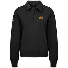 NHL Chicago Blackhawks Levelwear Women's Canmore Quarter-Zip Pullover - Black