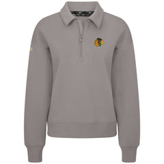 NHL Chicago Blackhawks Levelwear Women's Canmore Quarter-Zip Pullover - Gray