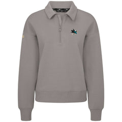NHL San Jose Sharks Levelwear Women's Canmore Quarter-Zip Pullover - Gray