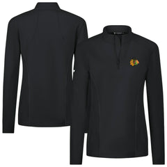 NHL Chicago Blackhawks Levelwear Women's Upright Quarter-Zip Pullover - Black