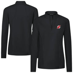 NHL New Jersey Devils Levelwear Women's Upright Quarter-Zip Pullover - Black