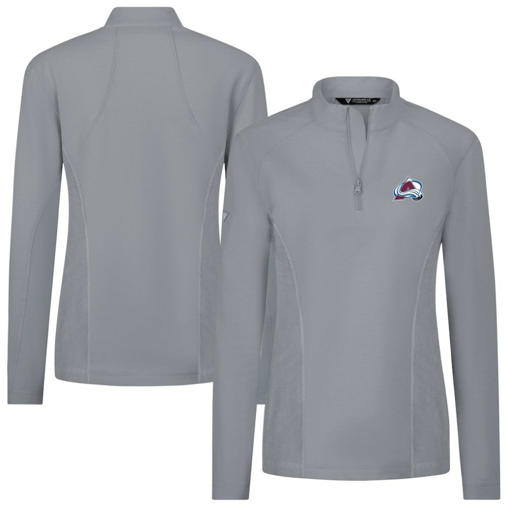 NHL Colorado Avalanche Levelwear Women's Upright Quarter-Zip Pullover - Gray