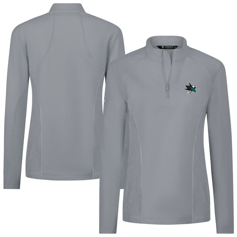 NHL San Jose Sharks Levelwear Women's Upright Quarter-Zip Pullover - Gray