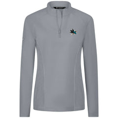 NHL San Jose Sharks Levelwear Women's Upright Quarter-Zip Pullover - Gray