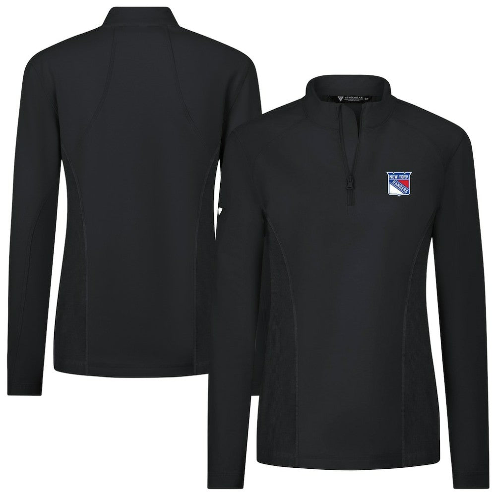NHL New York Rangers Levelwear Women's Upright Quarter-Zip Pullover - Black