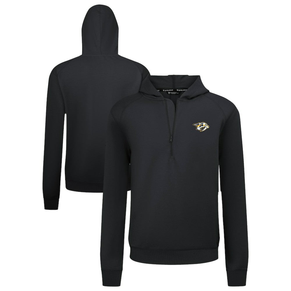 NHL Nashville Predators Levelwear Technic Quarter-Zip Pullover Hoodie - Black