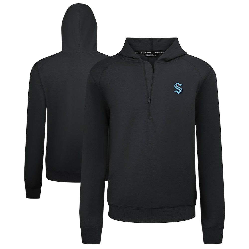 NHL Seattle Kraken Levelwear Technic Quarter-Zip Pullover Hoodie - Black