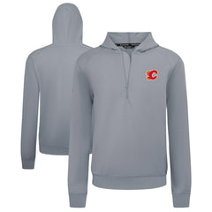NHL Calgary Flames Levelwear Technic Quarter-Zip Pullover Hoodie - Gray