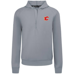 NHL Calgary Flames Levelwear Technic Quarter-Zip Pullover Hoodie - Gray