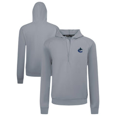 NHL Vancouver Canucks Levelwear Technic Quarter-Zip Pullover Hoodie - Gray