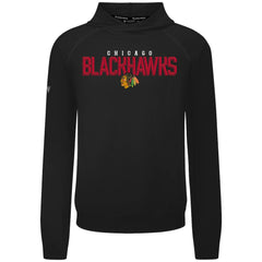 NHL Chicago Blackhawks Levelwear Mandate Carve Tri-Blend Pullover Hoodie - Black