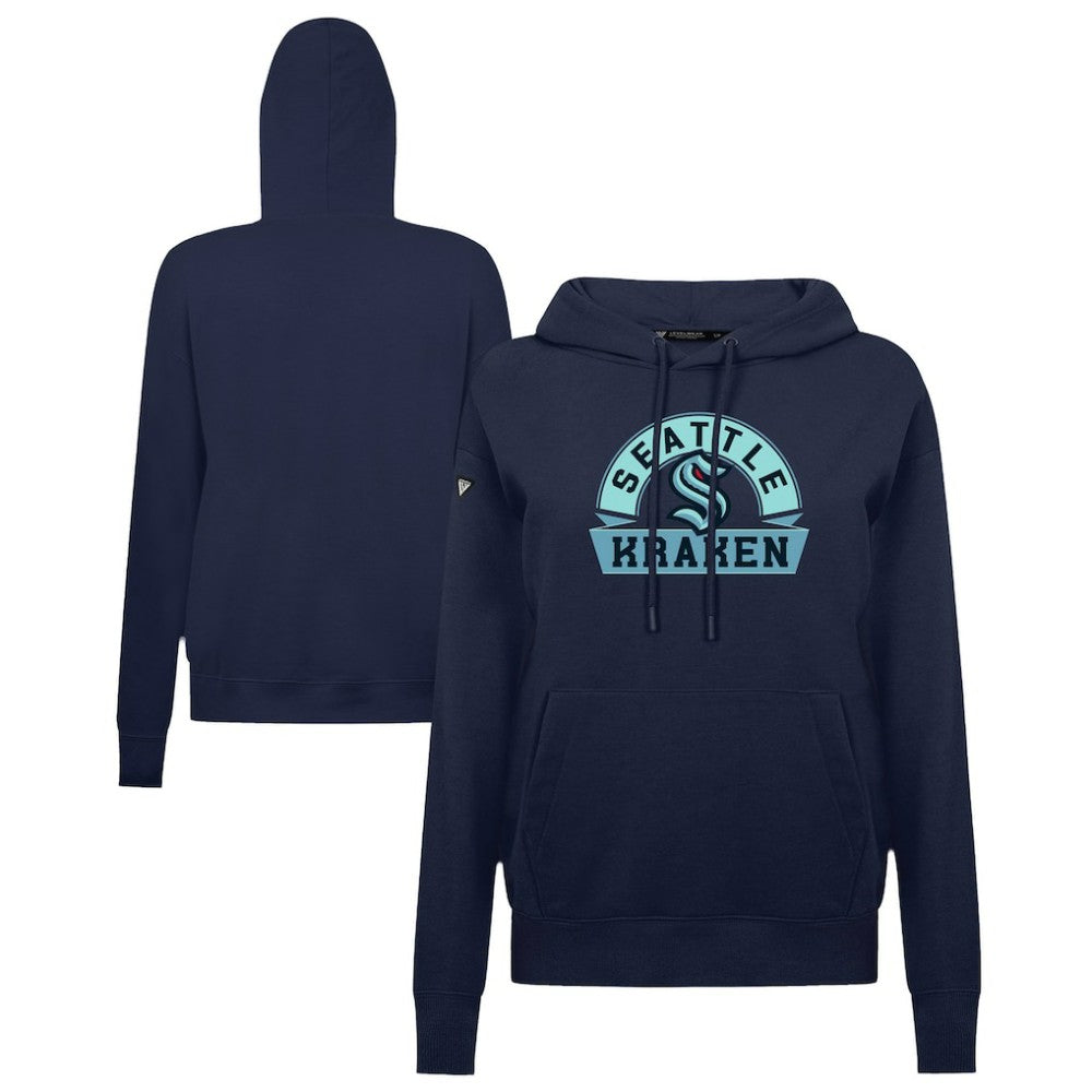 NHL Seattle Kraken Levelwear Women's Adorn Banner Arch Pullover Hoodie - Navy