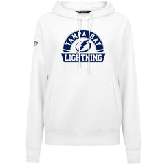 NHL Tampa Bay Lightning Levelwear Women's Adorn Banner Arch Pullover Hoodie - White