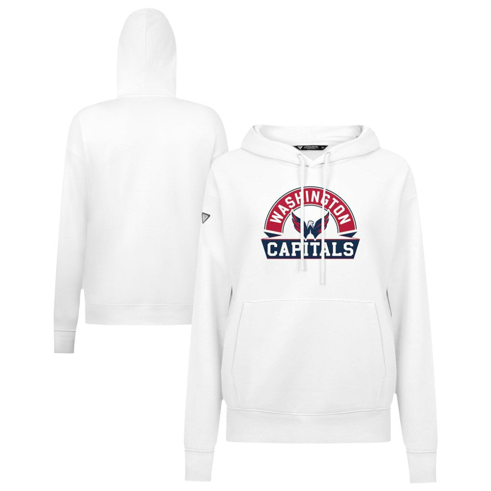 NHL Washington Capitals Levelwear Women's Adorn Banner Arch Pullover Hoodie - White