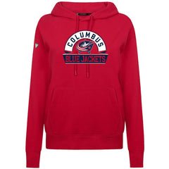 NHL Columbus Blue Jackets Levelwear Women's Adorn Banner Arch Pullover Hoodie - Red