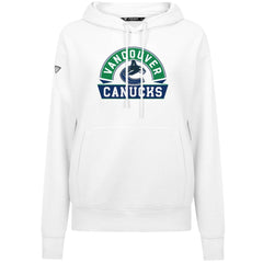 NHL Vancouver Canucks Levelwear Women's Adorn Banner Arch Pullover Hoodie - White