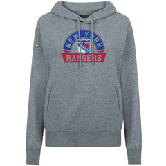 NHL New York Rangers Levelwear Women's Adorn Banner Arch Pullover Hoodie - Gray