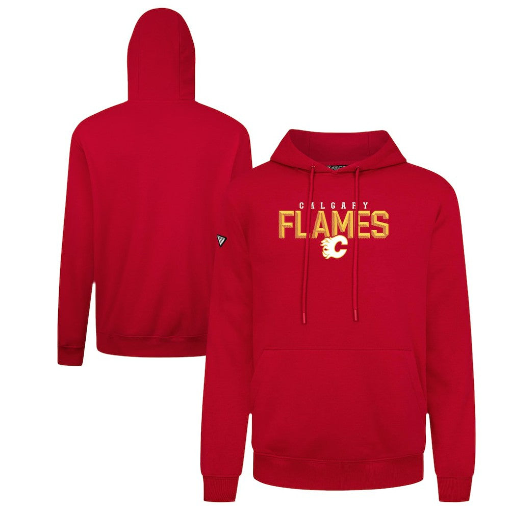 NHL Calgary Flames Levelwear Podium Carve Pullover Hoodie - Red