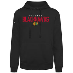 NHL Chicago Blackhawks Levelwear Podium Carve Pullover Hoodie - Black