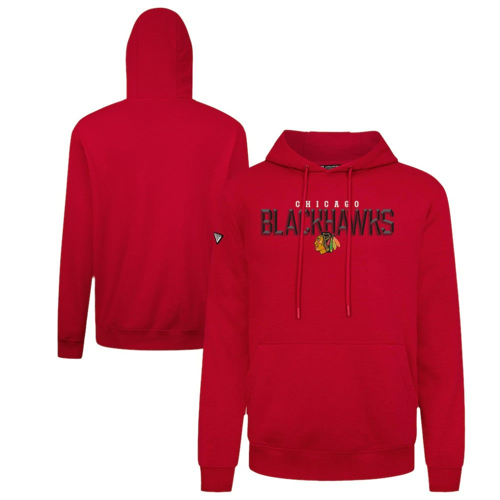 NHL Chicago Blackhawks Levelwear Podium Carve Pullover Hoodie - Red