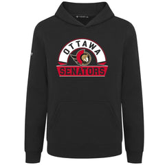 NHL Ottawa Senators Levelwear Youth Podium Banner Arch Pullover Hoodie - Black