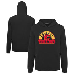 NHL Calgary Flames Levelwear Youth Podium Banner Arch Pullover Hoodie - Black