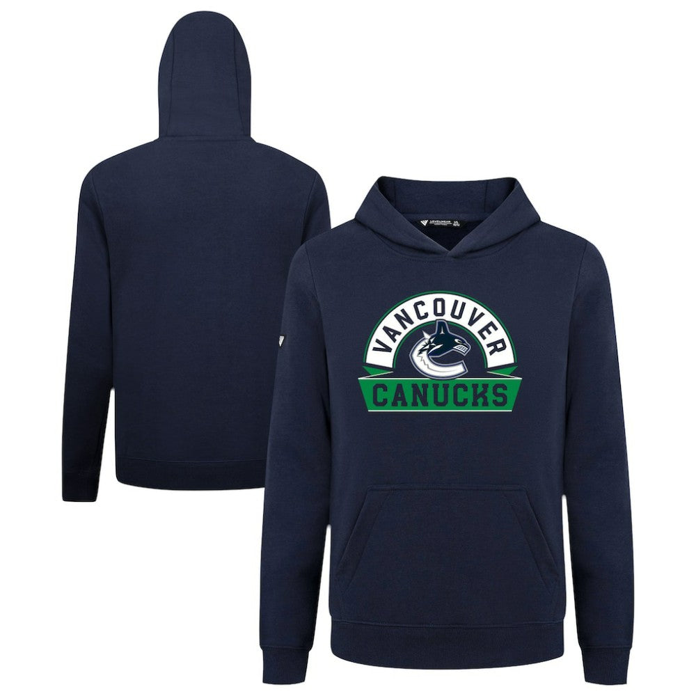 NHL Vancouver Canucks Levelwear Youth Podium Banner Arch Pullover Hoodie - Navy