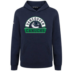 NHL Vancouver Canucks Levelwear Youth Podium Banner Arch Pullover Hoodie - Navy