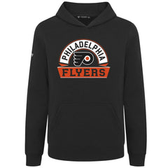 NHL Philadelphia Flyers Levelwear Youth Podium Banner Arch Pullover Hoodie - Black