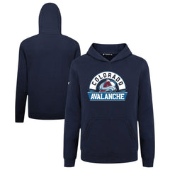 NHL Colorado Avalanche Levelwear Youth Podium Banner Arch Pullover Hoodie - Navy