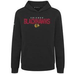 NHL Chicago Blackhawks Levelwear Youth Podium Carve Pullover Hoodie - Black