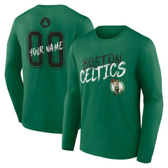 Boston Celtics Hustle Custom Long Sleeve T-Shirt Kelly Green