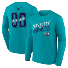 Charlotte Hornets Hustle Custom Long Sleeve T-Shirt Teal