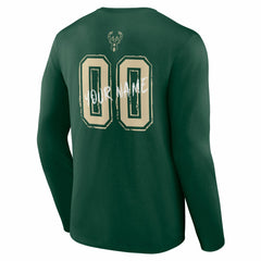 Milwaukee Bucks Hustle Custom Long Sleeve T-Shirt Hunter Green