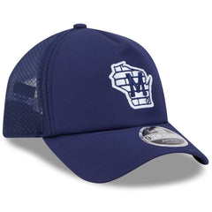 Milwaukee Brewers New Era 2026 Batting Practice Alternate Apex 9FORTY Adjustable Hat - Navy Hats