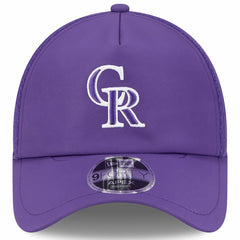 Colorado Rockies New Era 2026 Batting Practice Apex 9FORTY Adjustable Trucker Hat - Purple Hats