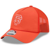 San Francisco Giants New Era 2026 Batting Practice Apex 9FORTY Adjustable Trucker Hat - Orange Hats