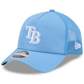 Tampa Bay Rays New Era 2026 Batting Practice Apex 9FORTY Adjustable Trucker Hat - Light Blue Hats